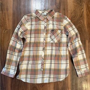 Columbia Plaid Button-Down Shirt - Brown, Tan, Pink